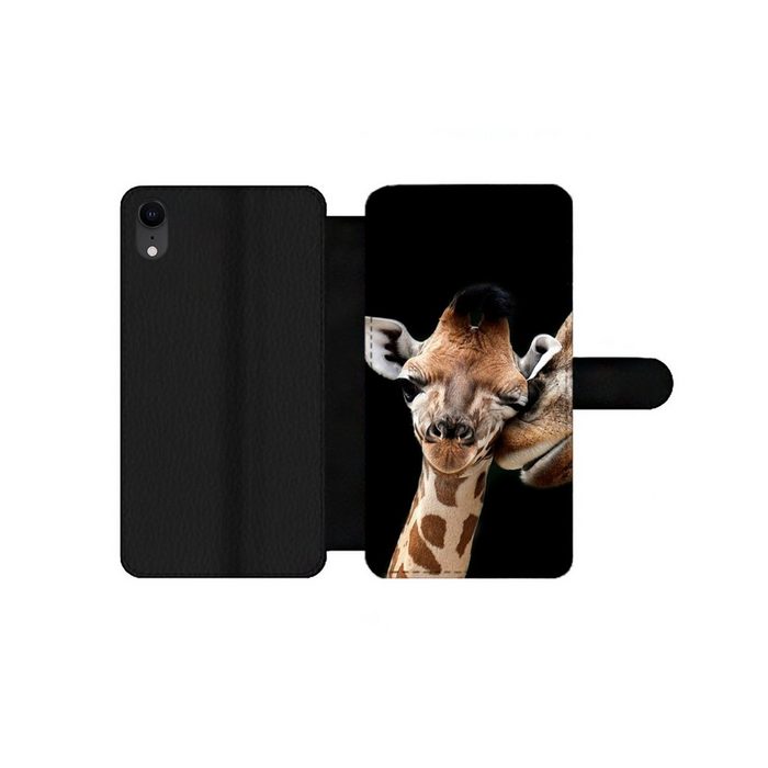MuchoWow Handyhülle Giraffe - Tiere - Schwarz - Porträt - Tiere Handyhülle Telefonhülle Apple iPhone XR