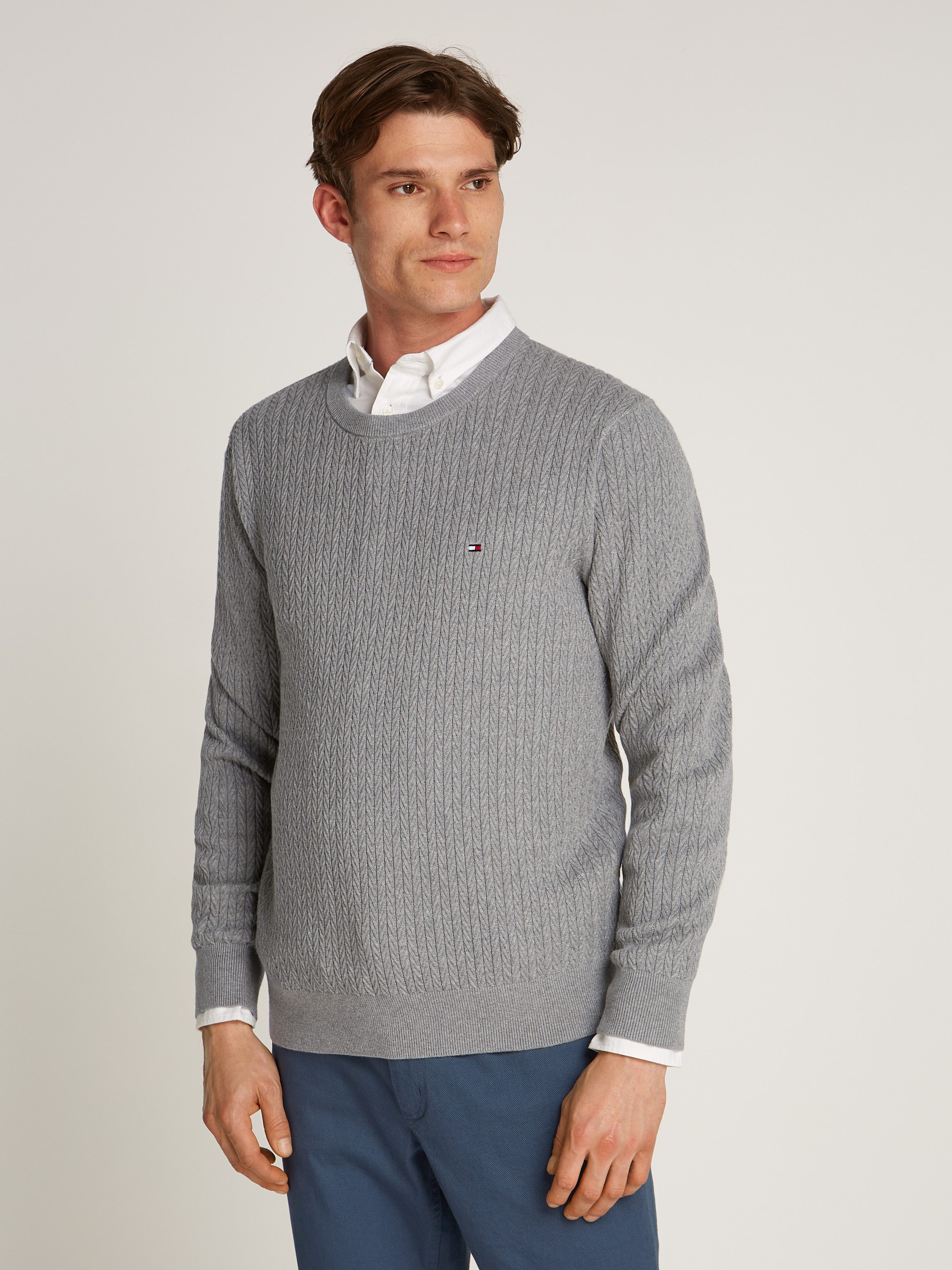 Tommy Hilfiger Strickpullover HERRINGBONE STRUCTURE C günstig online kaufen
