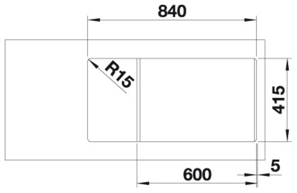 XL 44/86 St), cm, FAVUM erhältlich Farben (1 mehreren 6 eckig, in weiß S, Granitspüle Blanco