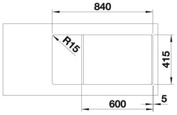 Blanco Granitspüle FAVUM XL 6 S, eckig, 44/86 cm, (1 St), erhältlich in mehreren Цвета(ов)