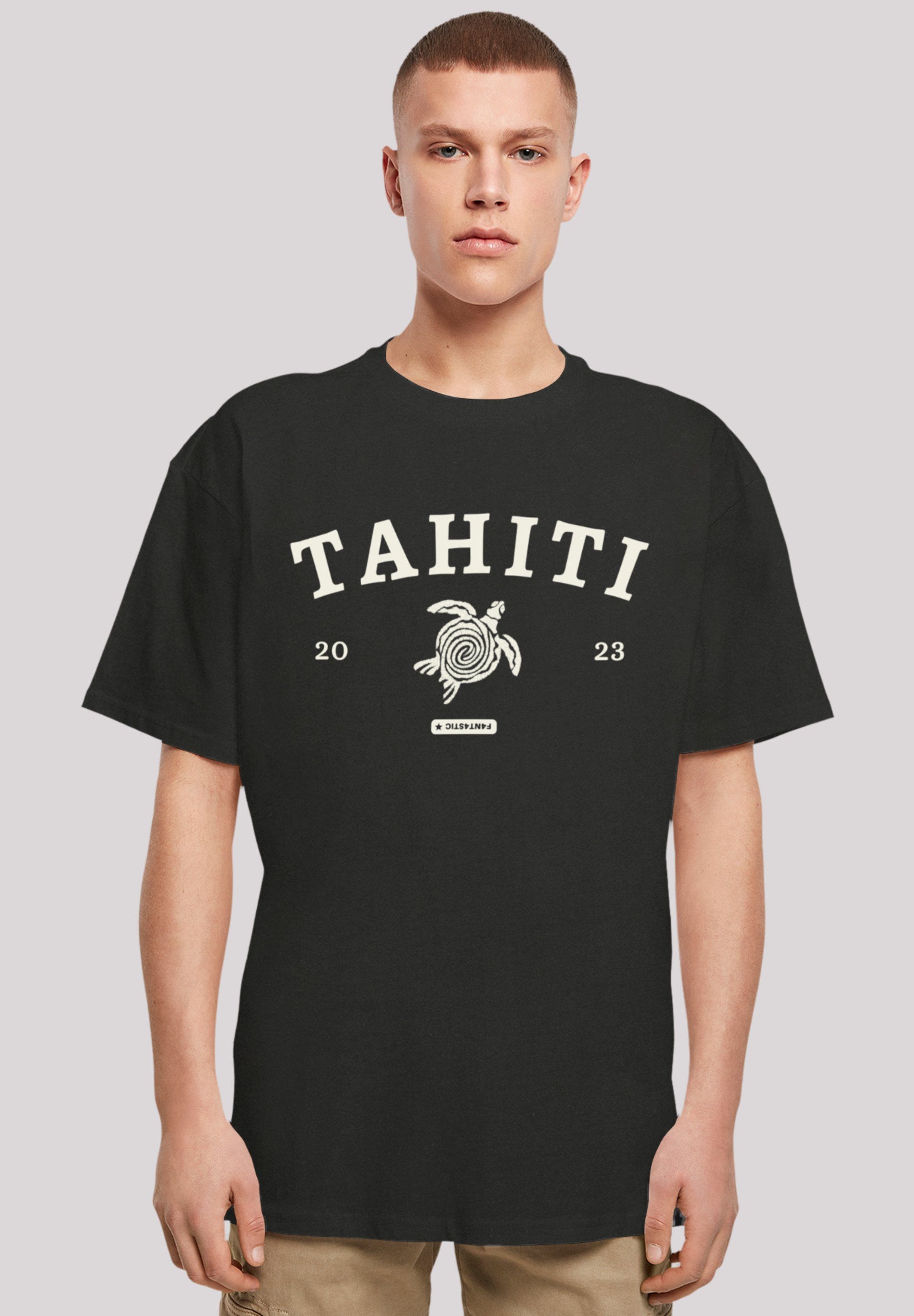 F4NT4STIC T-Shirt Tahiti Print, Weite Passform und überschnittene Schultern