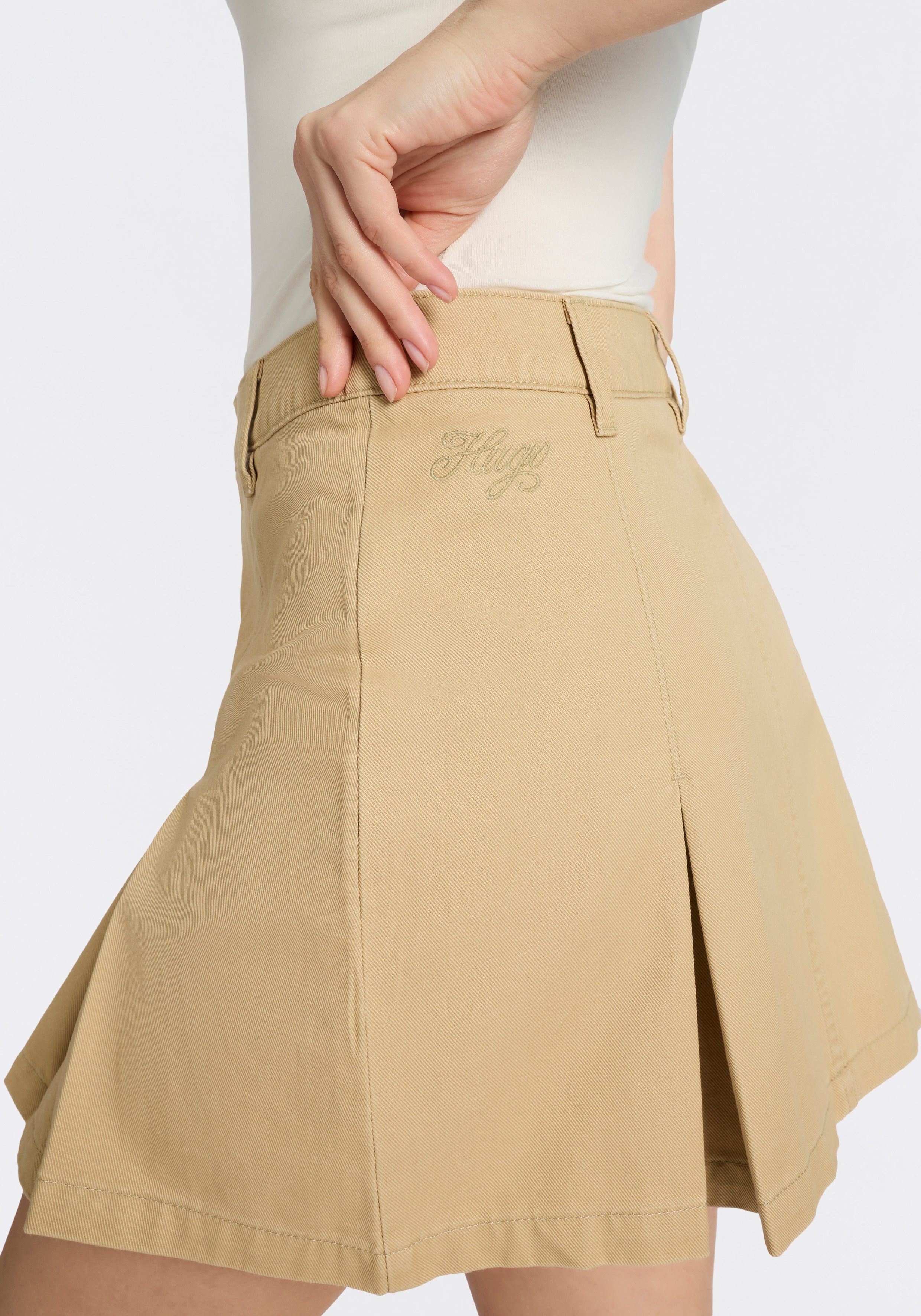 HUGO Blue Minirock Rundale mit Falten, Mid Waist