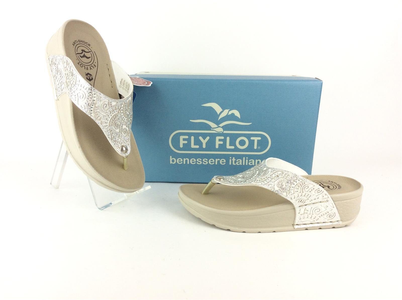 Fly Keilpantolette Zehentrenner Flot Flot silbergrau Fly Pantolette