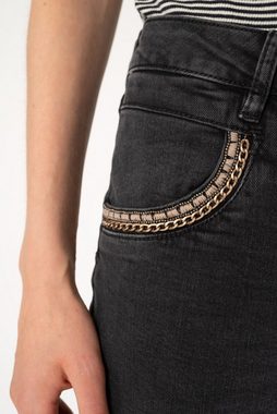 Mos Mosh Slim-fit-Jeans Naomi Gringio mit Logo-Batch