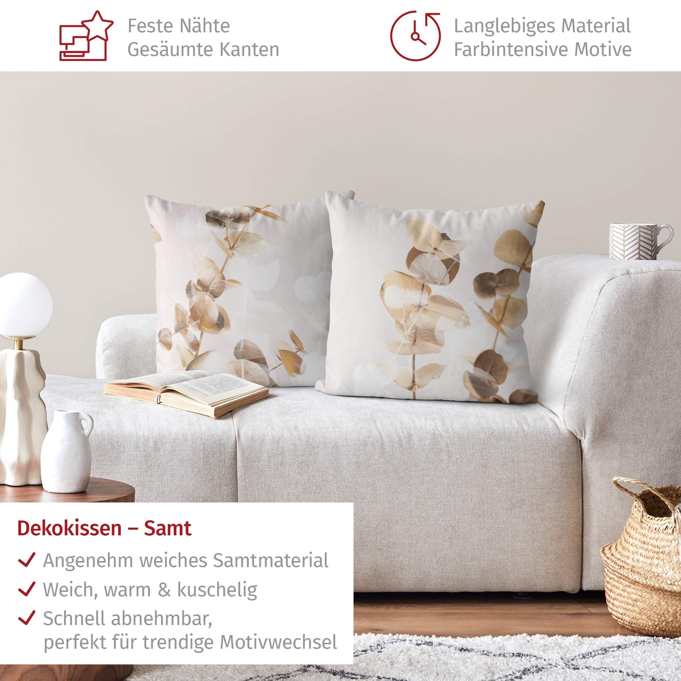 Bilderdepot24 Dekokissen 2-teilig drinnen Kissenhülle/ Sofakissen/ Zierkissen Kissenhülle beige, Bezug mit / ohne Füllung Zierkissen Outdoor Sofa Bett