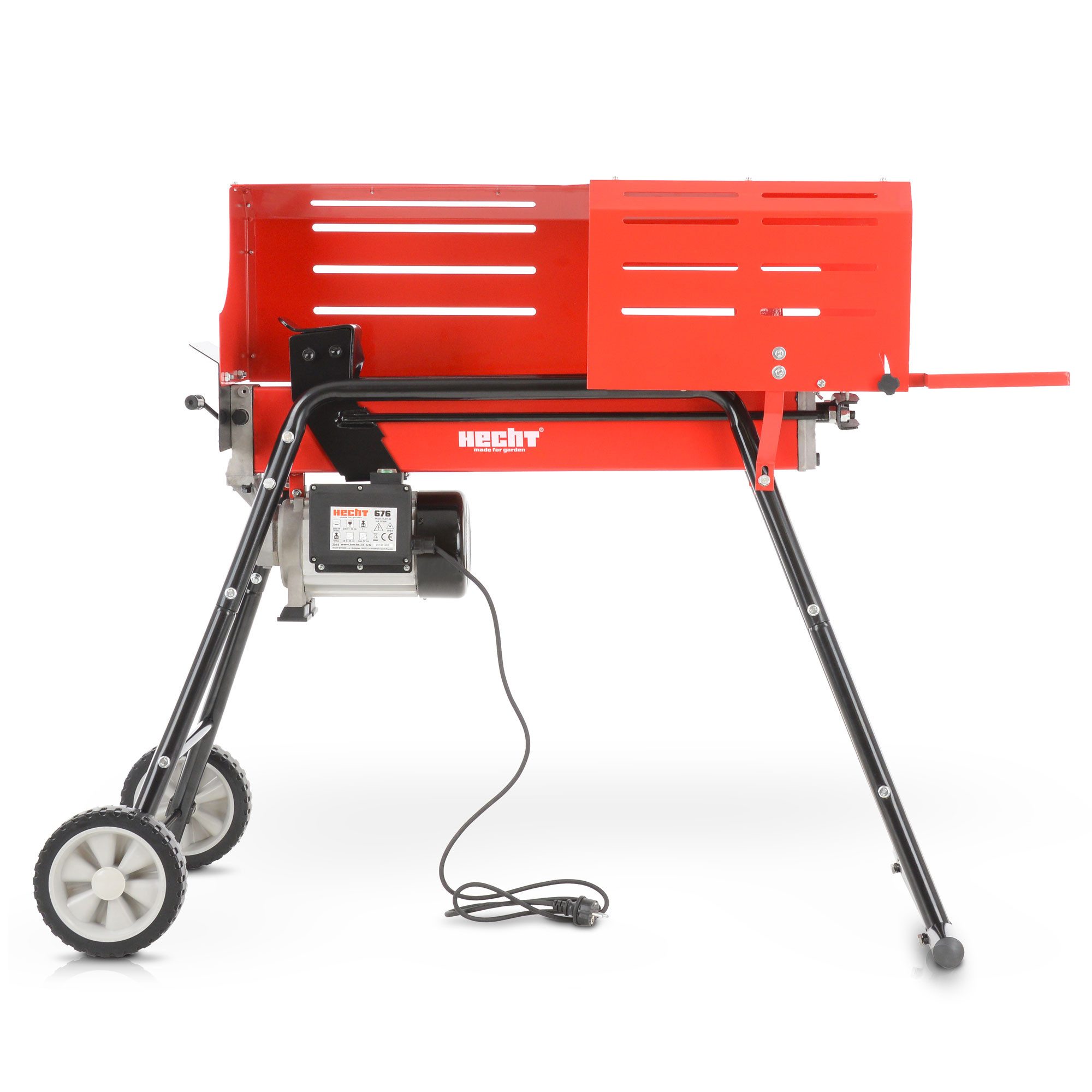 Hecht Elektroholzspalter 676 liegend, Spaltgutlänge bis 52 cm, Spaltgutdurchmesser bis 25 cm, 230v, 7 Tonnen