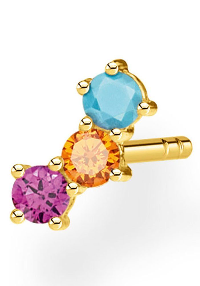 THOMAS SABO Single-Ohrstecker farbige oder weiße Steine, mit Glas-Keramik Stein, Korund (synth), Zirkonia (synth)