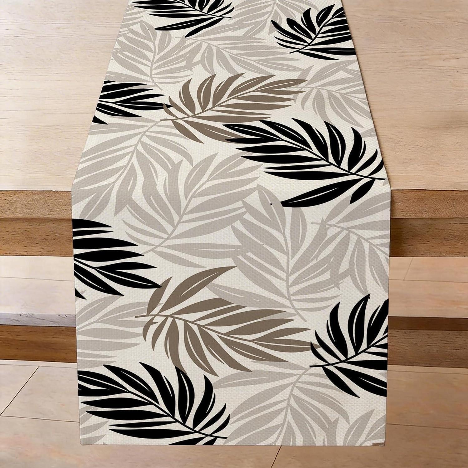 LuxusKollektion Tischläufer Tischläufer Braune Blätter 33x183cm