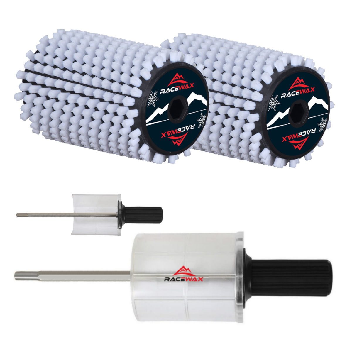 RaceWax Ski RaceWax Roto Bürsten Set Nylon Rosshaar oder Kupfer Rotorbürste 200mm