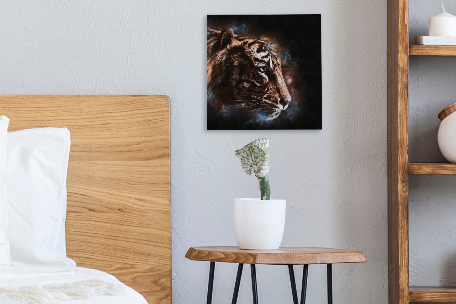 OneMillionCanvasses® Leinwandbild Tiger für Tiere Leinwand Orange, - Wohnzimmer St), - (1 Schlafzimmer Bilder