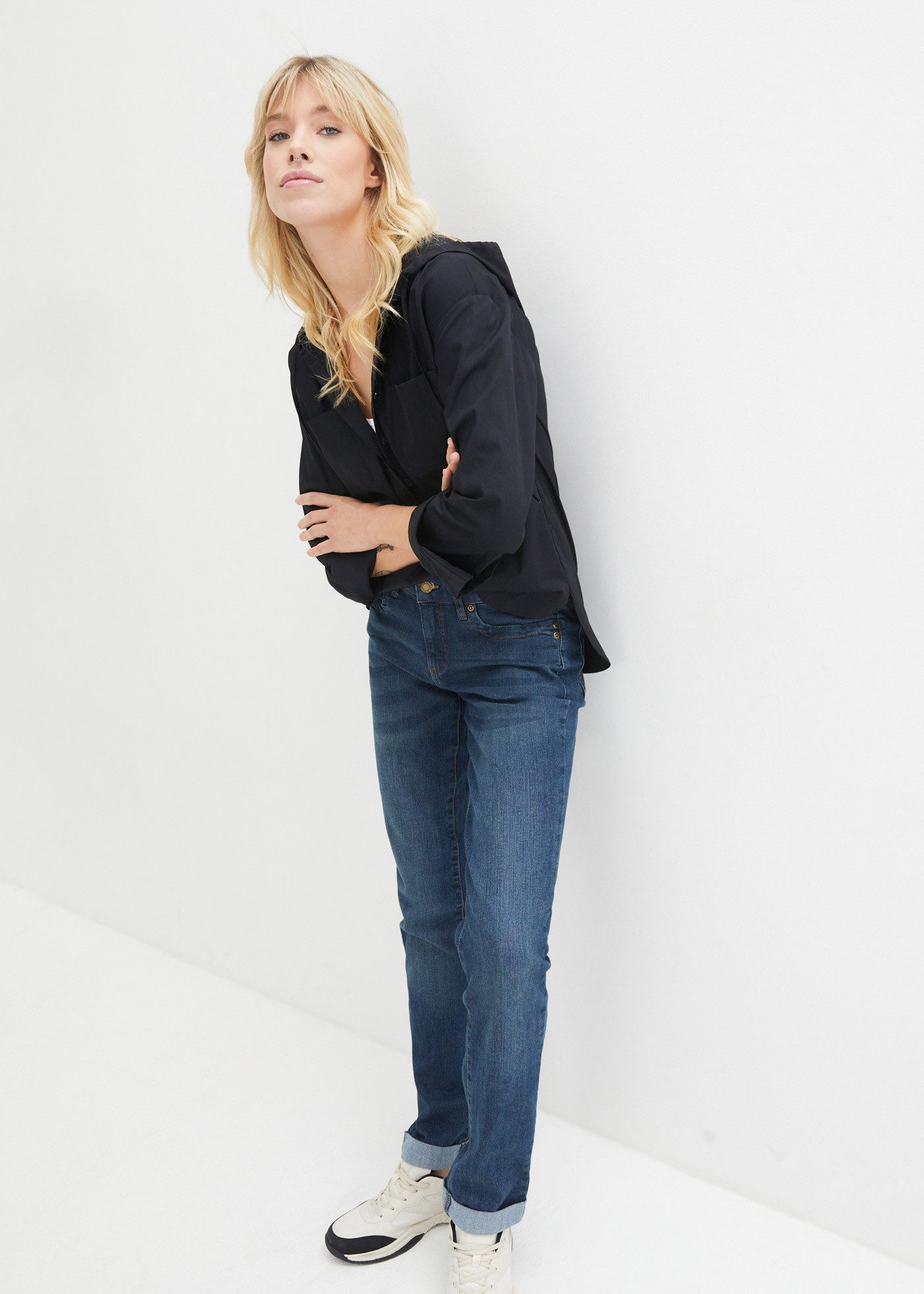 bonprix Straight-Jeans Regular Fit, mit Aufschlag, im Five-Pocket-Style
