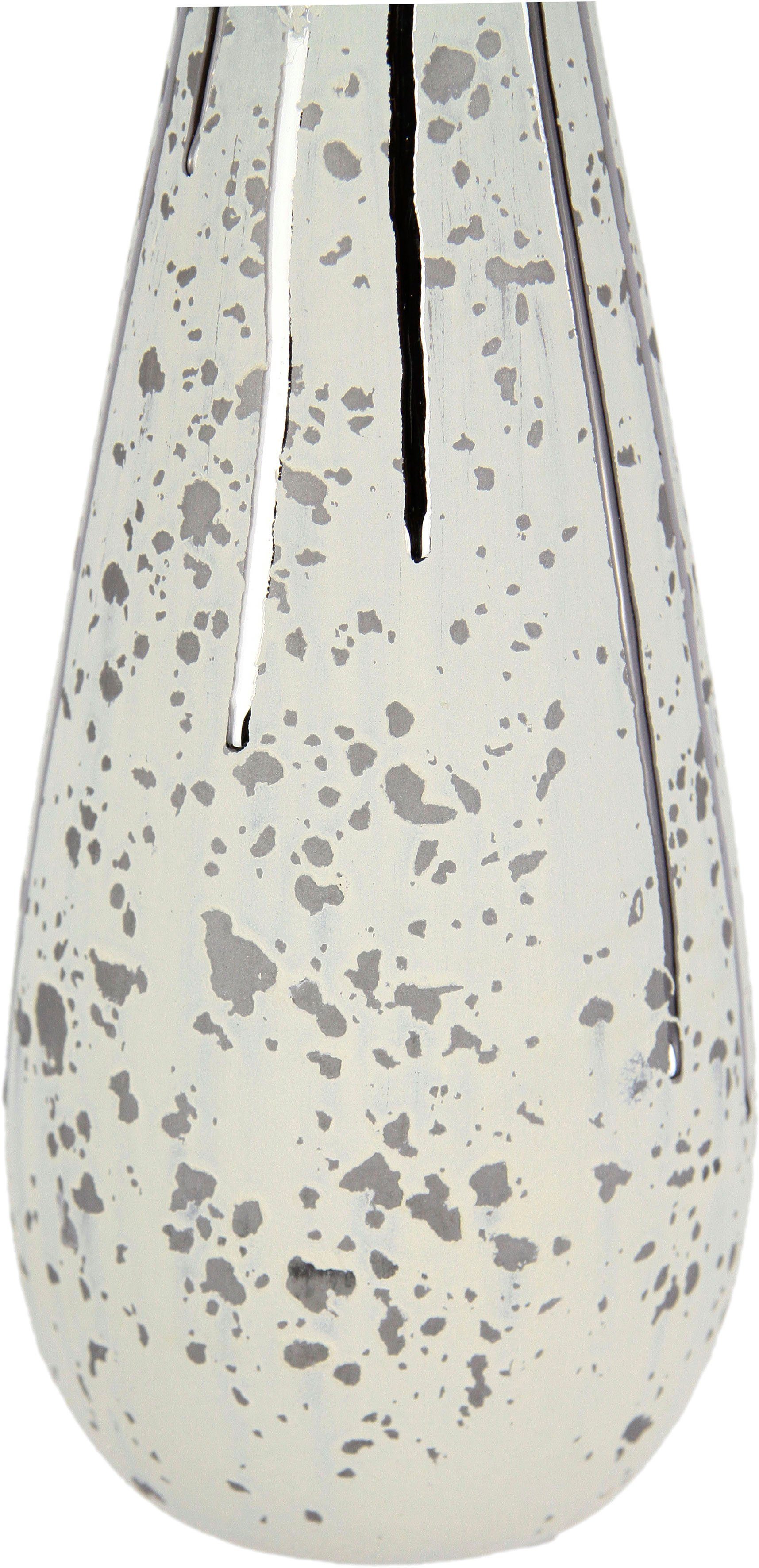 I.GE.A. Dekovase Dekovase, Keramik 2er Set Trockenblumen Zylinder matt glänzend Vasen Pampasgras