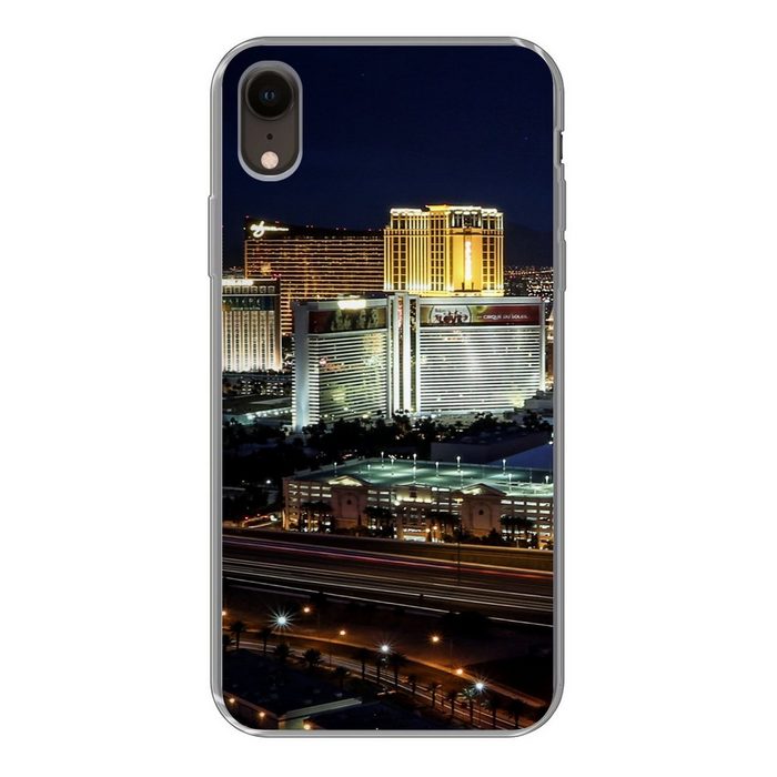 MuchoWow Handyhülle Stadt - Las Vegas - Nacht Handyhülle Apple iPhone XR Smartphone-Bumper Print Handy