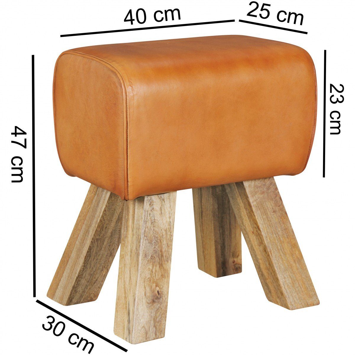 FineBuy Design Turnbock Sitzhocker 40 x 30 x 47 cm, Turnhocker Hocker Beistellhocker Fußhocker – Bild 3 von 5