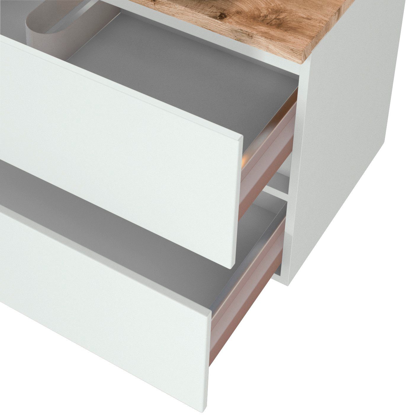 welltime Waschtisch Livorno (Set, 2-St), mit 2 Schubladen, Keramik