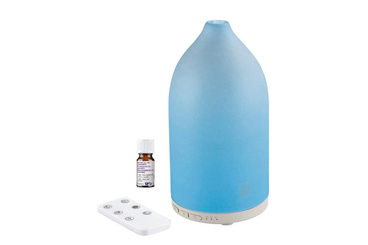 SilverCrest Diffuser Ultraschall Aroma Diffusor Keramikgehäuse Fernbedienung Farbwechsel, 0.12 l Wassertank, LED-Farbwechsel mit festen oder wechselnden Farben