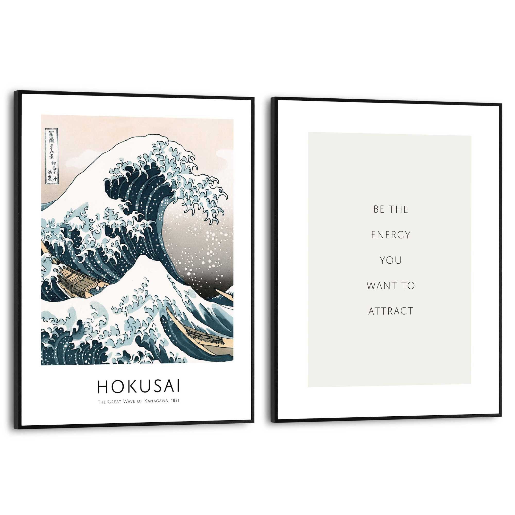 Reinders! Poster Energy, Wohnzimmer - Hokusai - Blau - MDF - Kunst - 30x40 cm