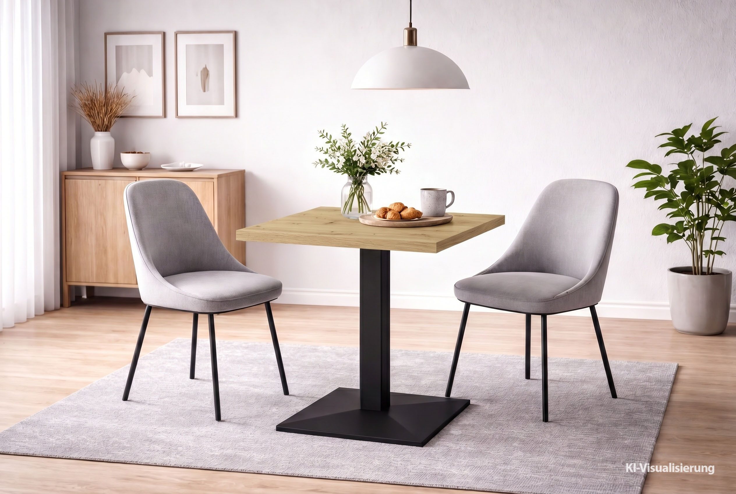 Mäusbacher Bistrotisch Big Bistro Metall, Quadrat-Säulengestell, eckige Platte BHT 70x75x70 cm