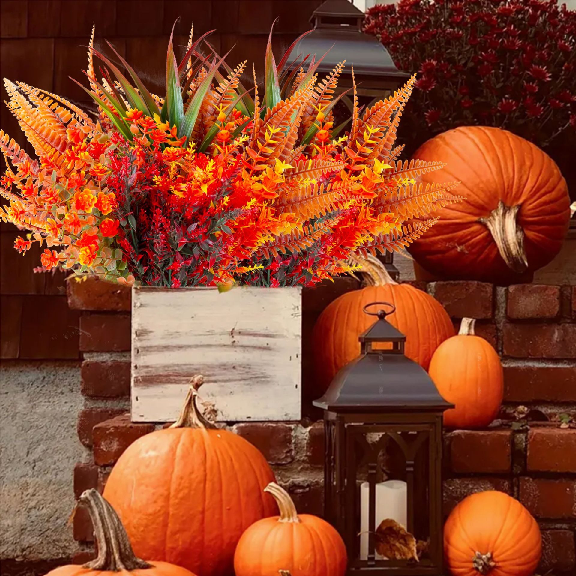 Kunstblumenstrauß 9 Bündel Künstliche Herbstblumen Künstlich Herbststrauß Kunstblumen, Coonoor, für Herbstdeko Drinnen Draußen Garten – Bild 3 von 5
