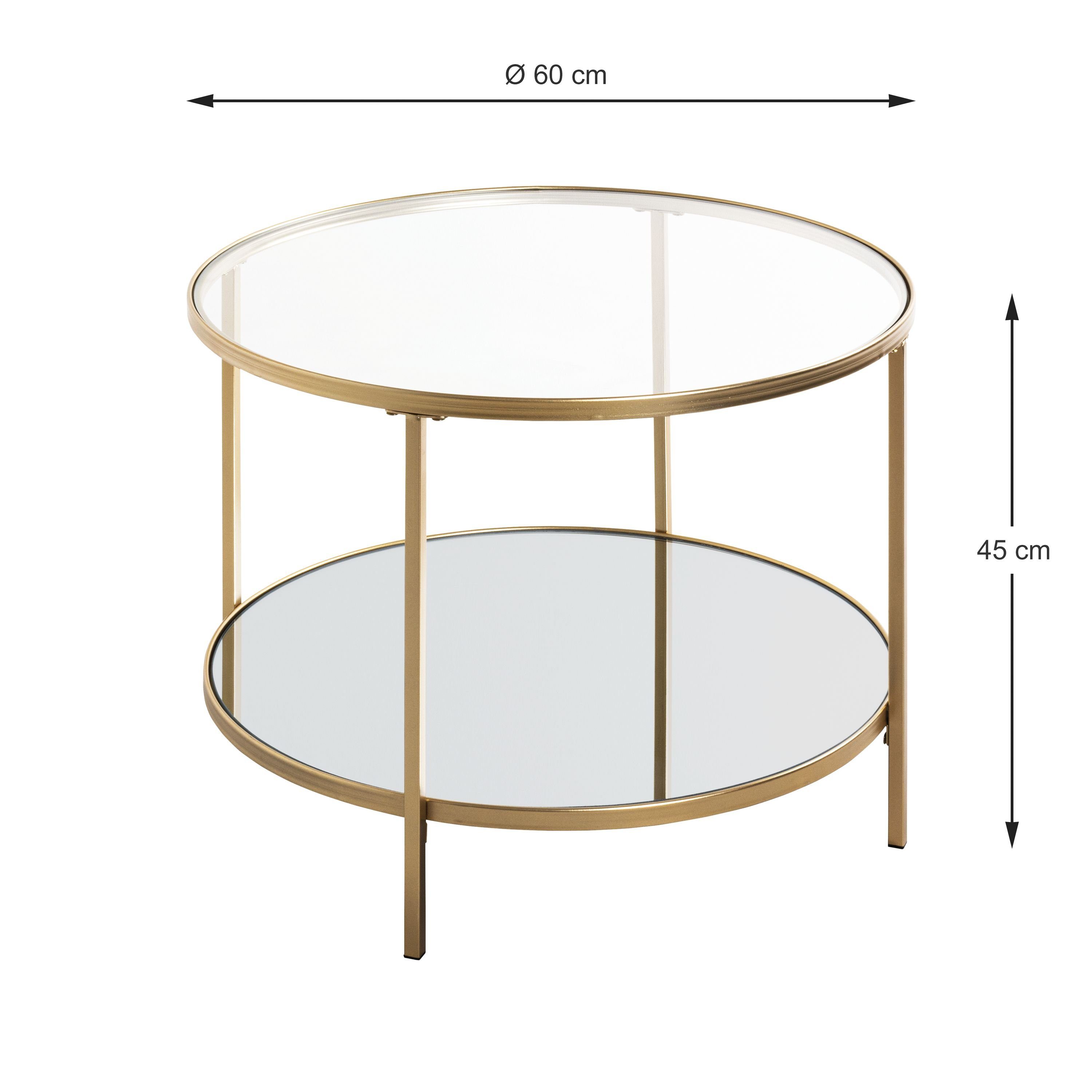 HAKU gold Beistelltisch, Möbel 60x45 Kaffeetisch cm) 60x45 Beistelltisch Beistelltisch HAKU (DH DH cm