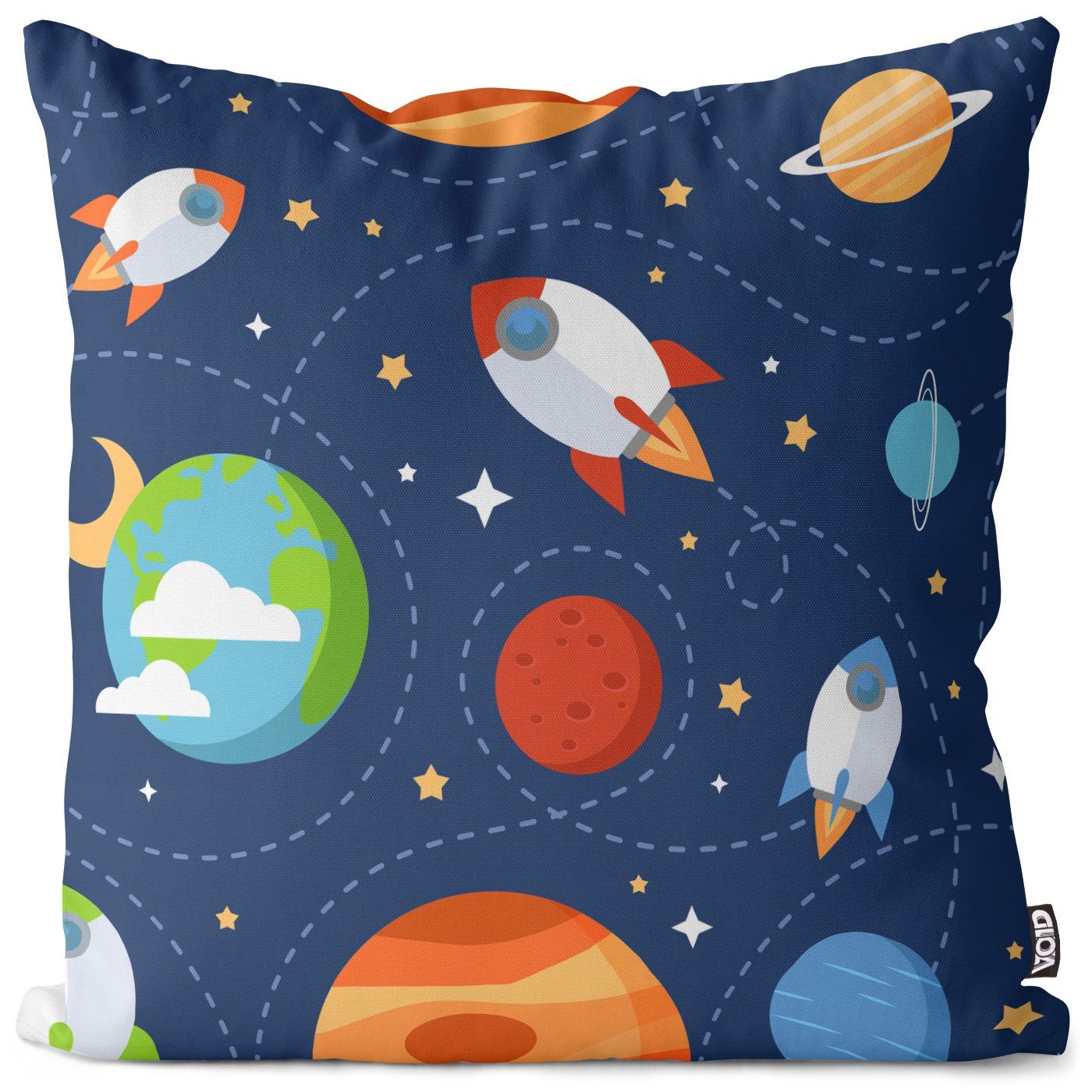 All VOID Jungen Kinder Kissenbezug, Weltraum Himmel (1 Kinderzimmer Astronaut Rakete Space Sterne Stück), Sofa-Kissen Spielzeug Raumfahrt
