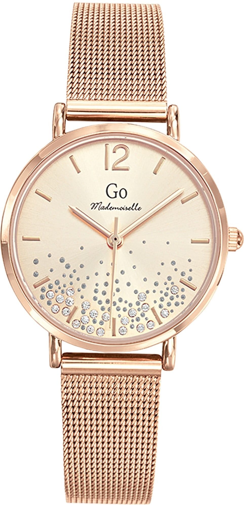 Girl Only Quarzuhr Girl Only Damenuhr Edelstahl rosegold, (Analoguhr), Damenuhr GO rosegold, mittel (ca 32mm) Edelstahlarmband, Elegant-Style