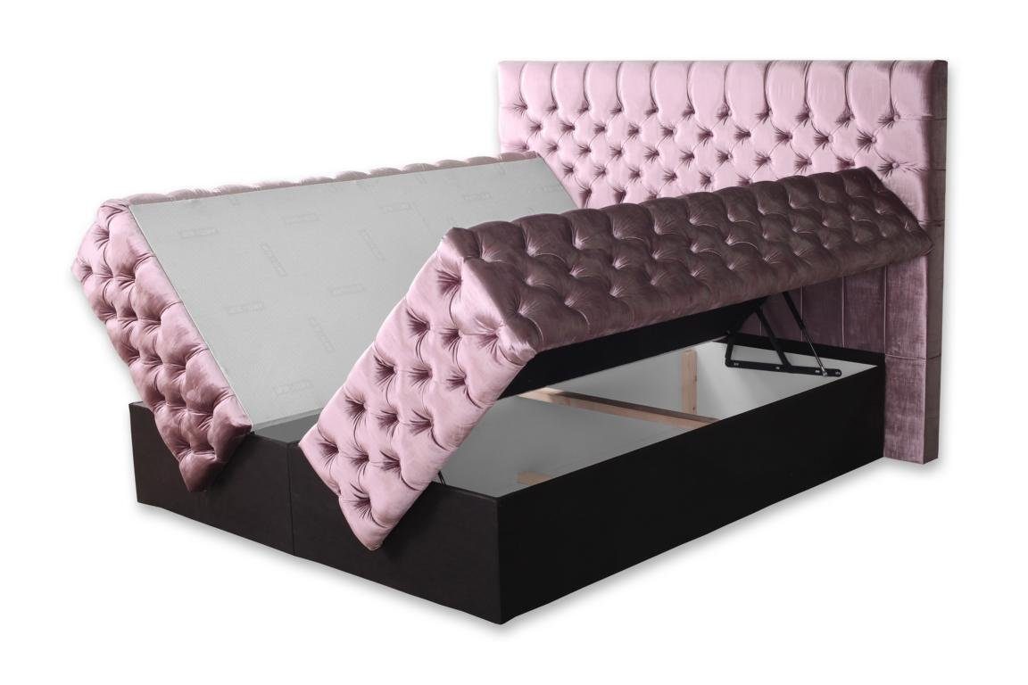 JVmoebel Bett Holzmöbel Chesterfield Polsterung Made (1-tlg., in Doppelschlafzimmer Bett), elegante Design 1x Europa