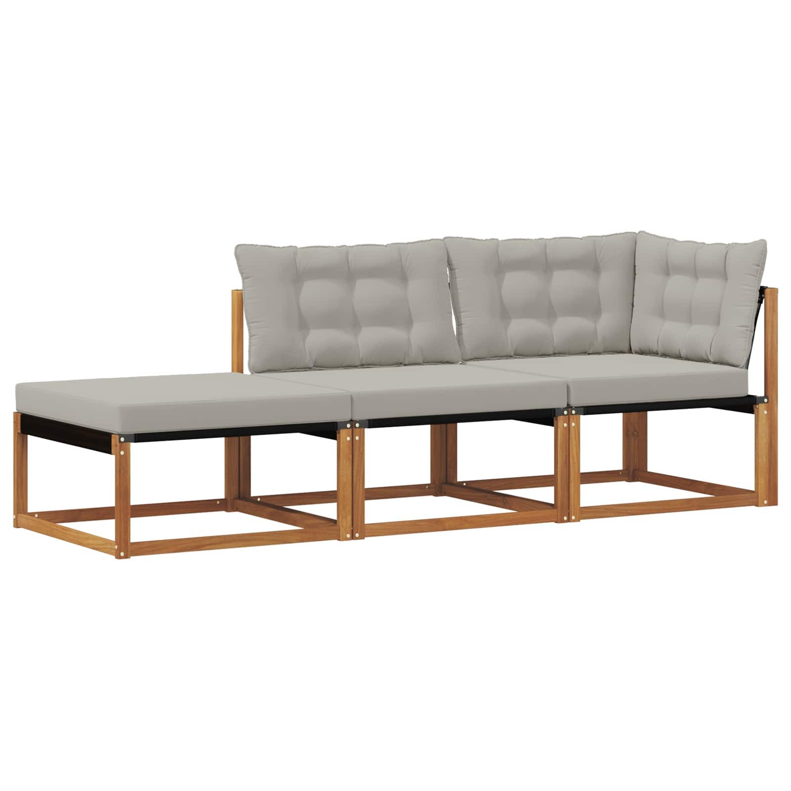 vidaXL Sofaelement Sectional Sofa Einheiten 3 Stück Natürlich und Hellgrau (3 St)