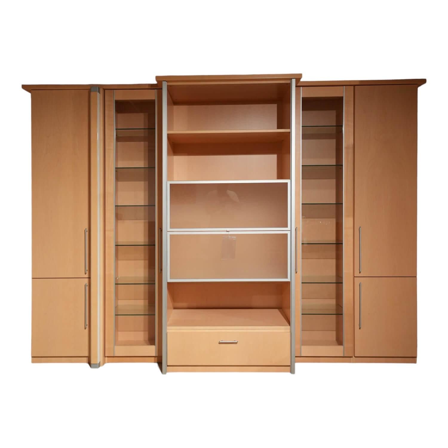GWINNER Anbauschrank Wohnwand Ponte Ahorn Light Inklusive Halo Strahler Und Trafo