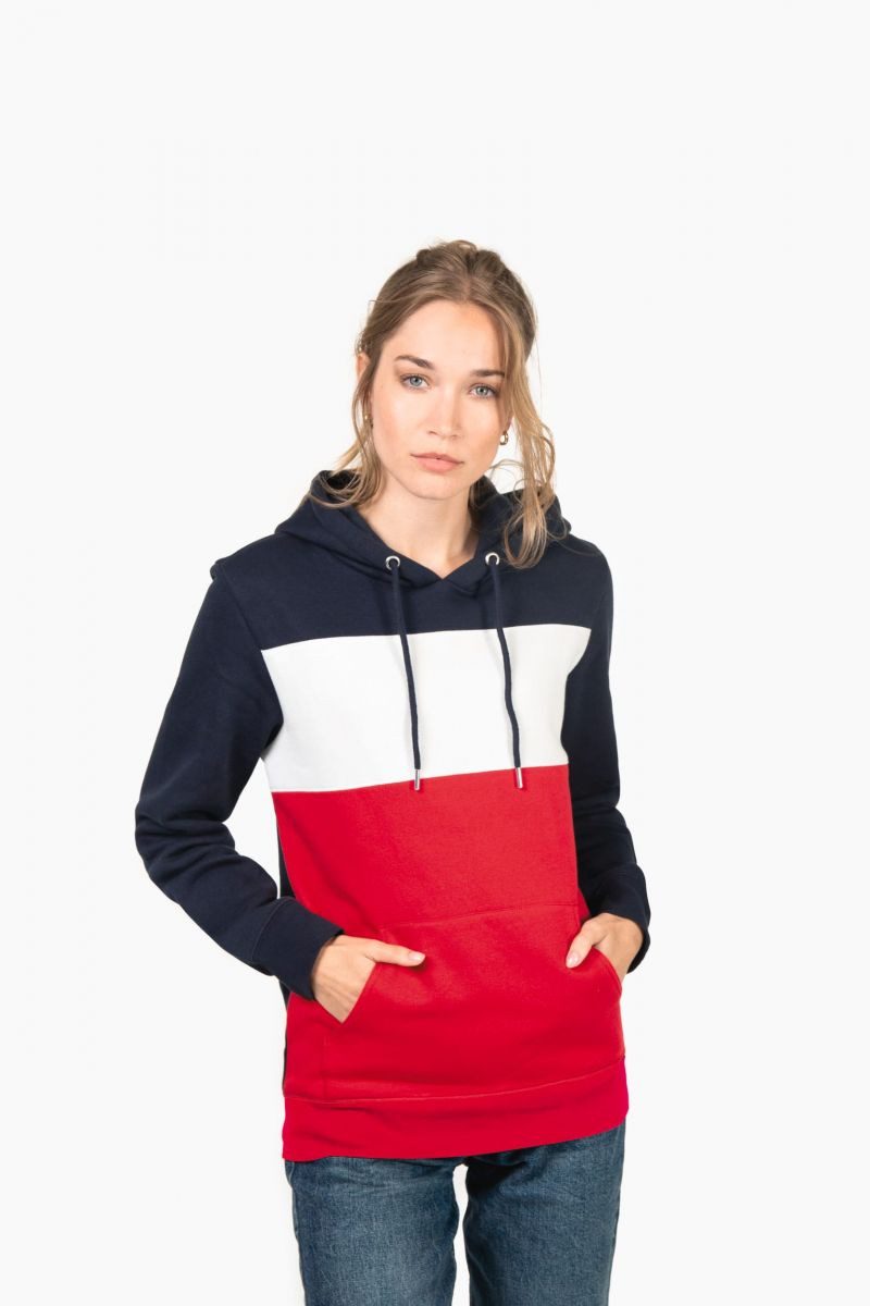 Kariban Kapuzenpullover Dreifarbiges Kapuzensweatshirt, Unisex