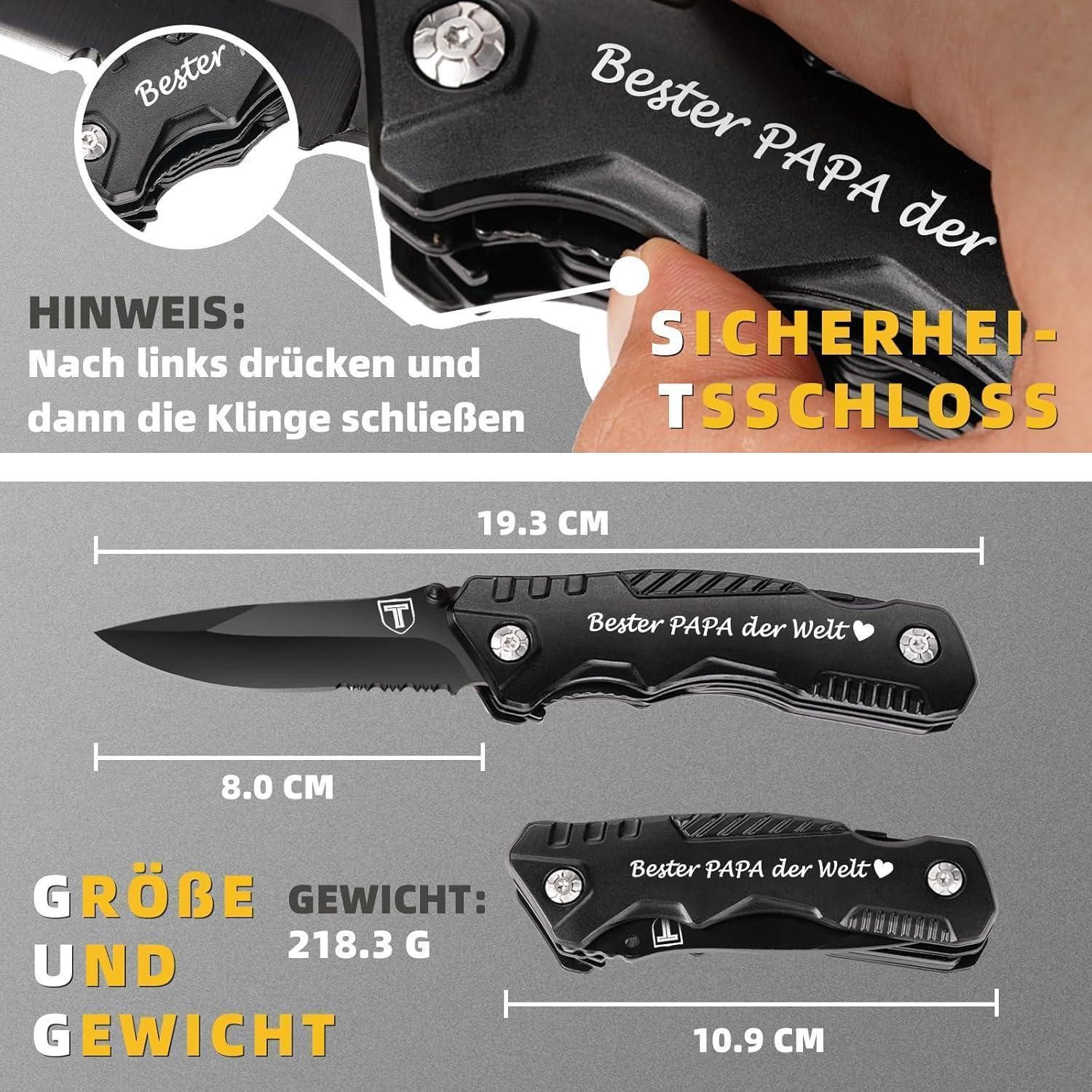 LuxusKollektion Multitool Multitool Messer Geschenkset für Papa - Outdoor Weihnachtsgeschenk DIY – Bild 5 von 5