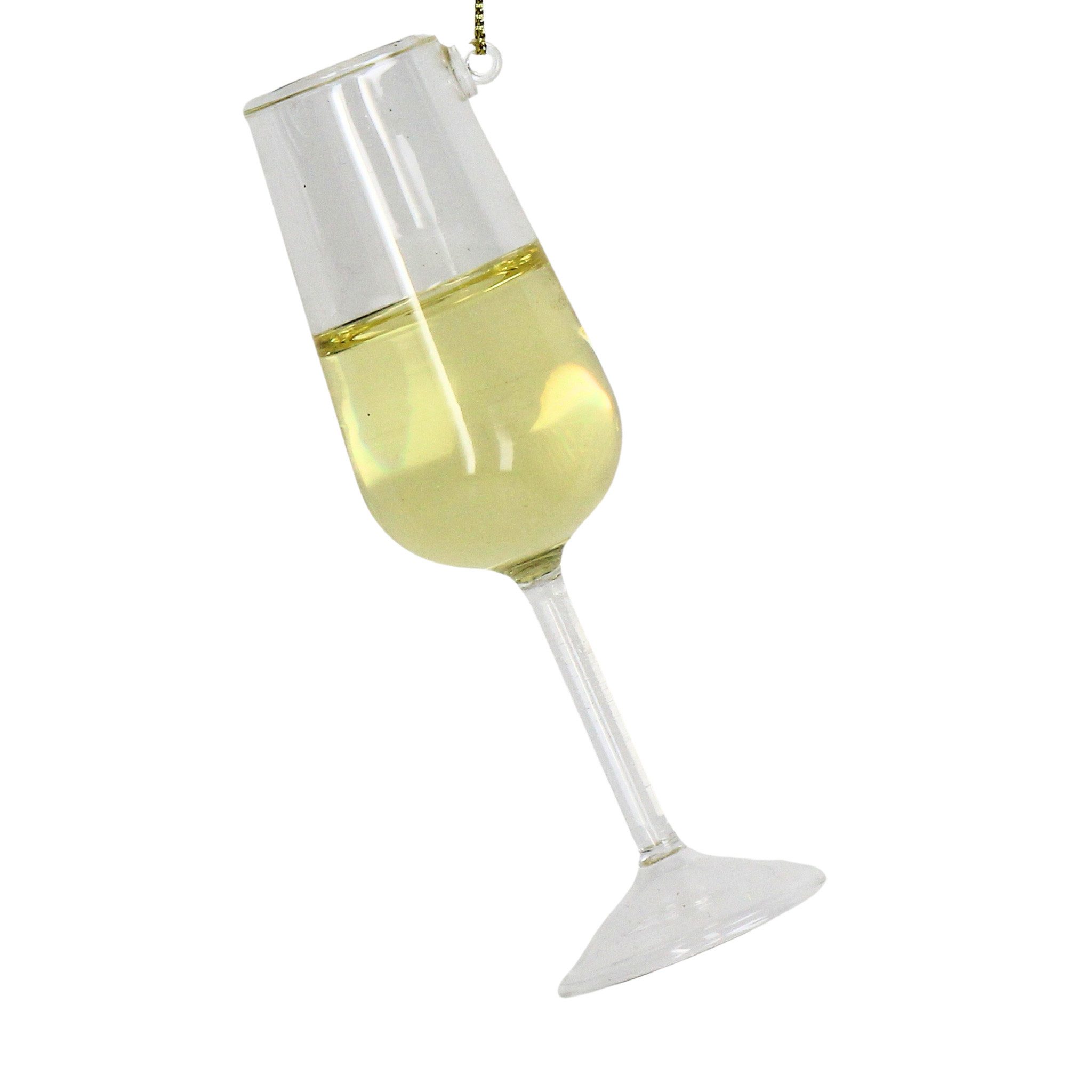 HD Collection Christbaumschmuck, Christbaumschmuck 12cm Glas Champagnerglas Figur Champagner / Klar
