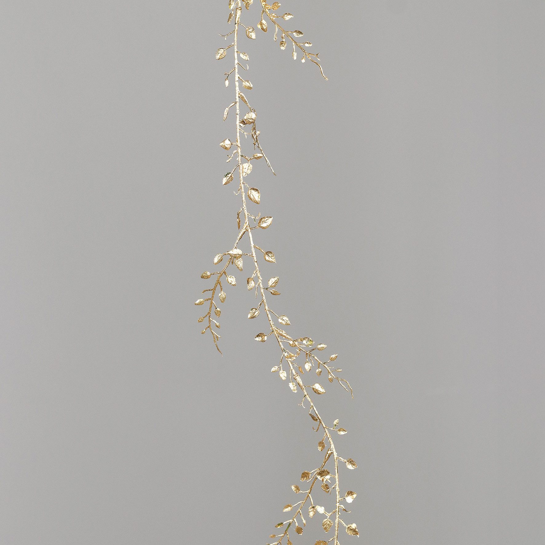 Kunstgirlande Künstliche Blättergirlande filigran 150cm Gold mit Glitter DP, Seidenblumen Roß, Höhe 150,00 cm