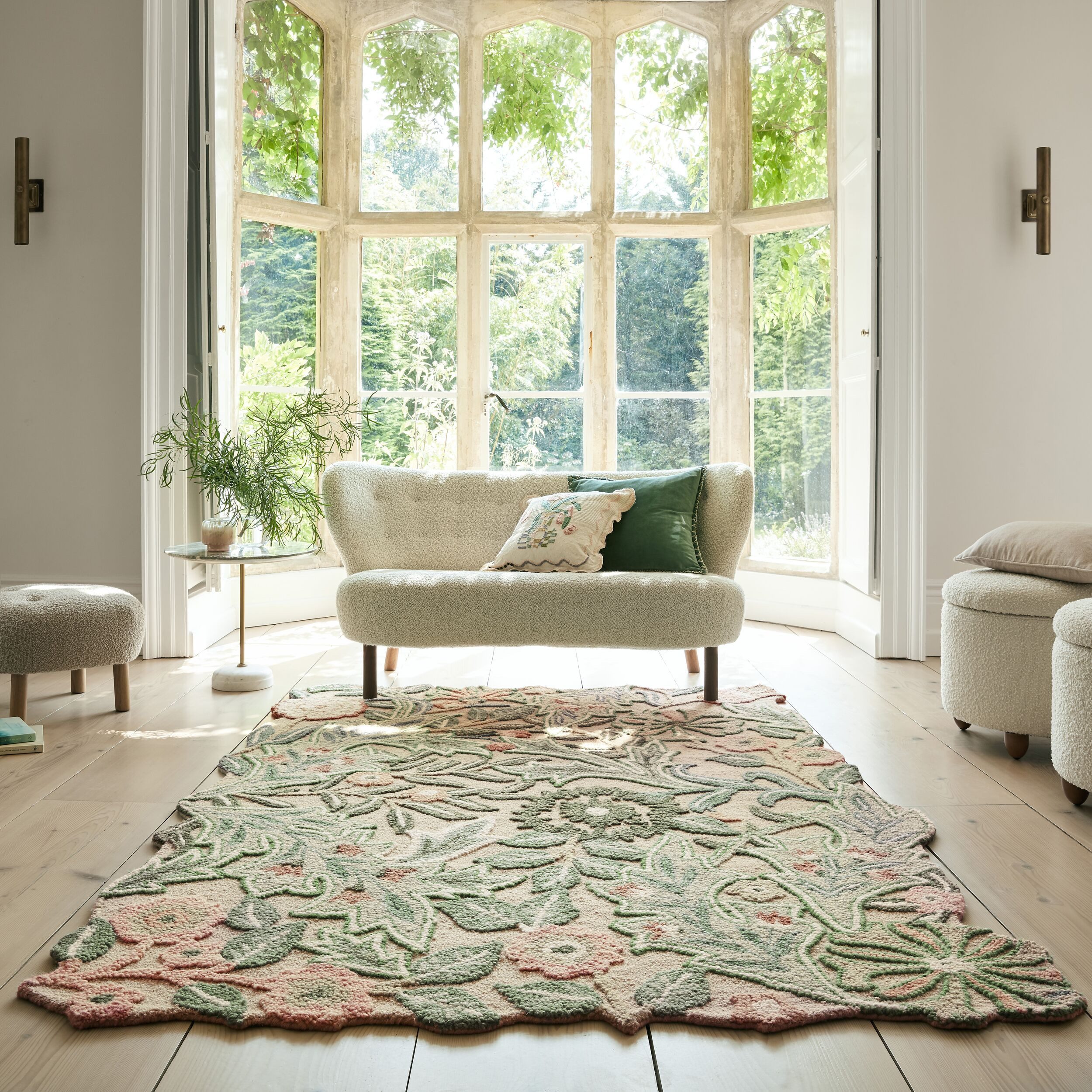 FLAIR RUGS Wollteppich Bryony Floral, rechteckig, Höhe: 10 mm, Wolltepich, günstig online kaufen