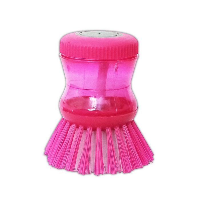 EDCO Topfbürsten-Aufsatz SPÜLBÜRSTE mit Spülmittelbehälter Geschirrbürste Spülschwamm Topfbürste Bürste 36 (Pink)