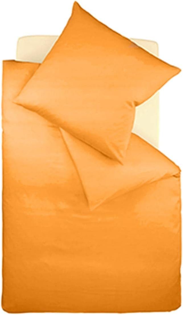 fleuresse Bettwäsche Colours, 100% Baumwolle, 2 teilig, Uni-Mako-Satin, superweich, atmungsaktiv, hochwertige Reißverschlüsse