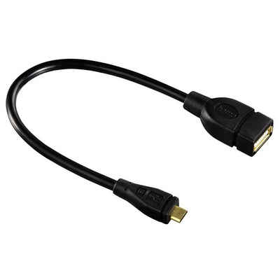 Hama USB Adapter Kabel OTG, Micro USB Stecker auf USB Buchse USB-Kabel, Micro-USB, USB Typ A (15 cm), f. Smartphones u. Tablets