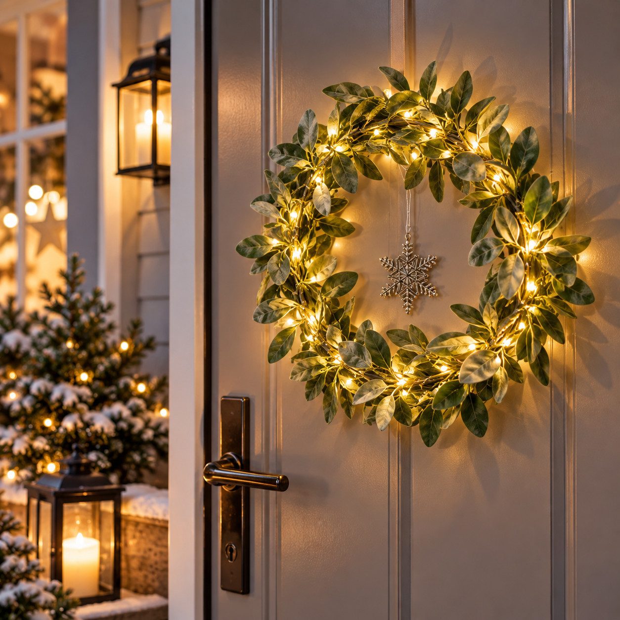 Weltbild Dekokranz LED-Dekokranz Winterzeit 30 cm Türkranz Adventskranz Weihnachtsdeko, LED Kranz Dekokranz Adventsdeko Winterdeko Türdeko Wohndeko