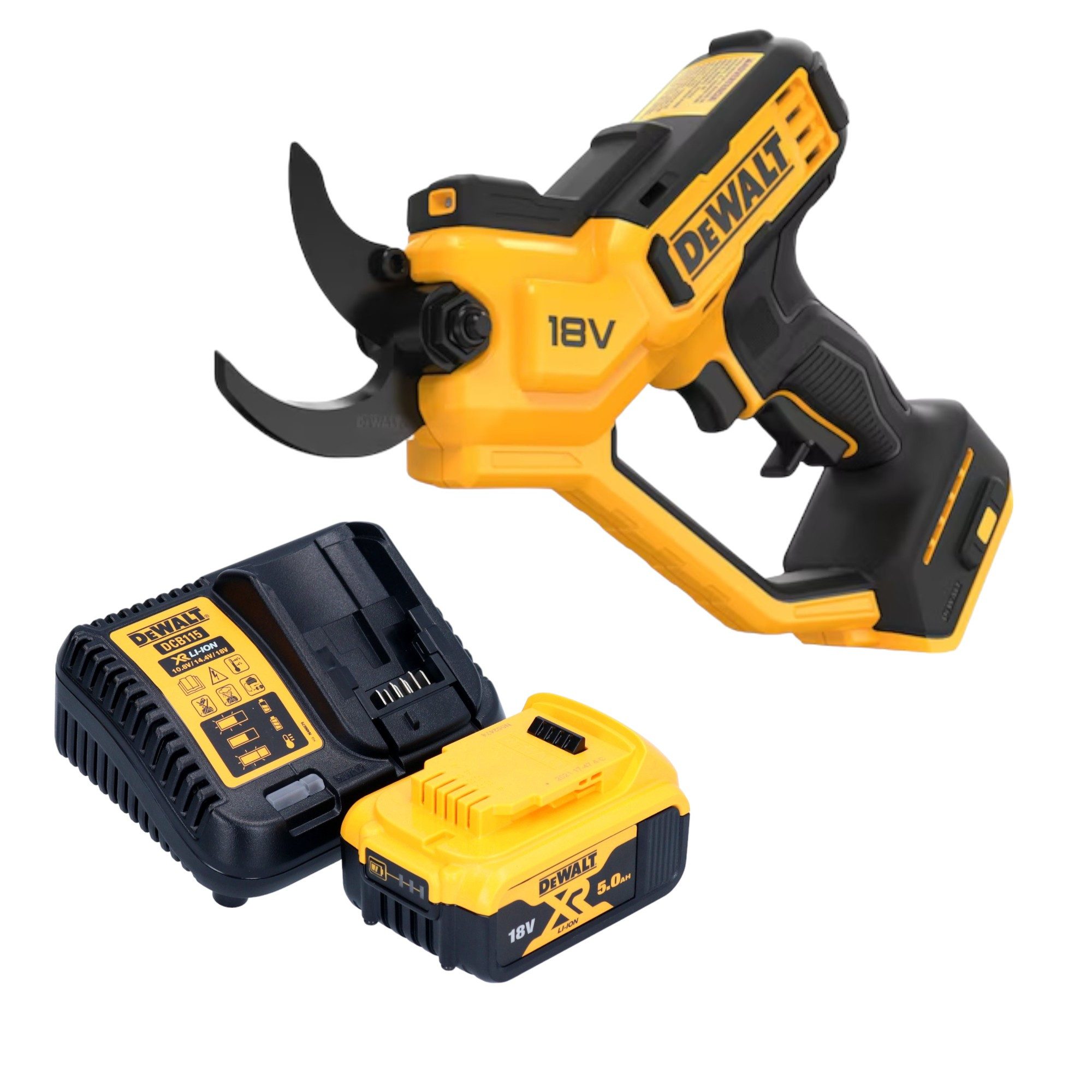 DeWalt Akku-Astschere DCMPP 568 P1 18 V 38 mm + 1x Akku 5,0 Ah + Ladegerät