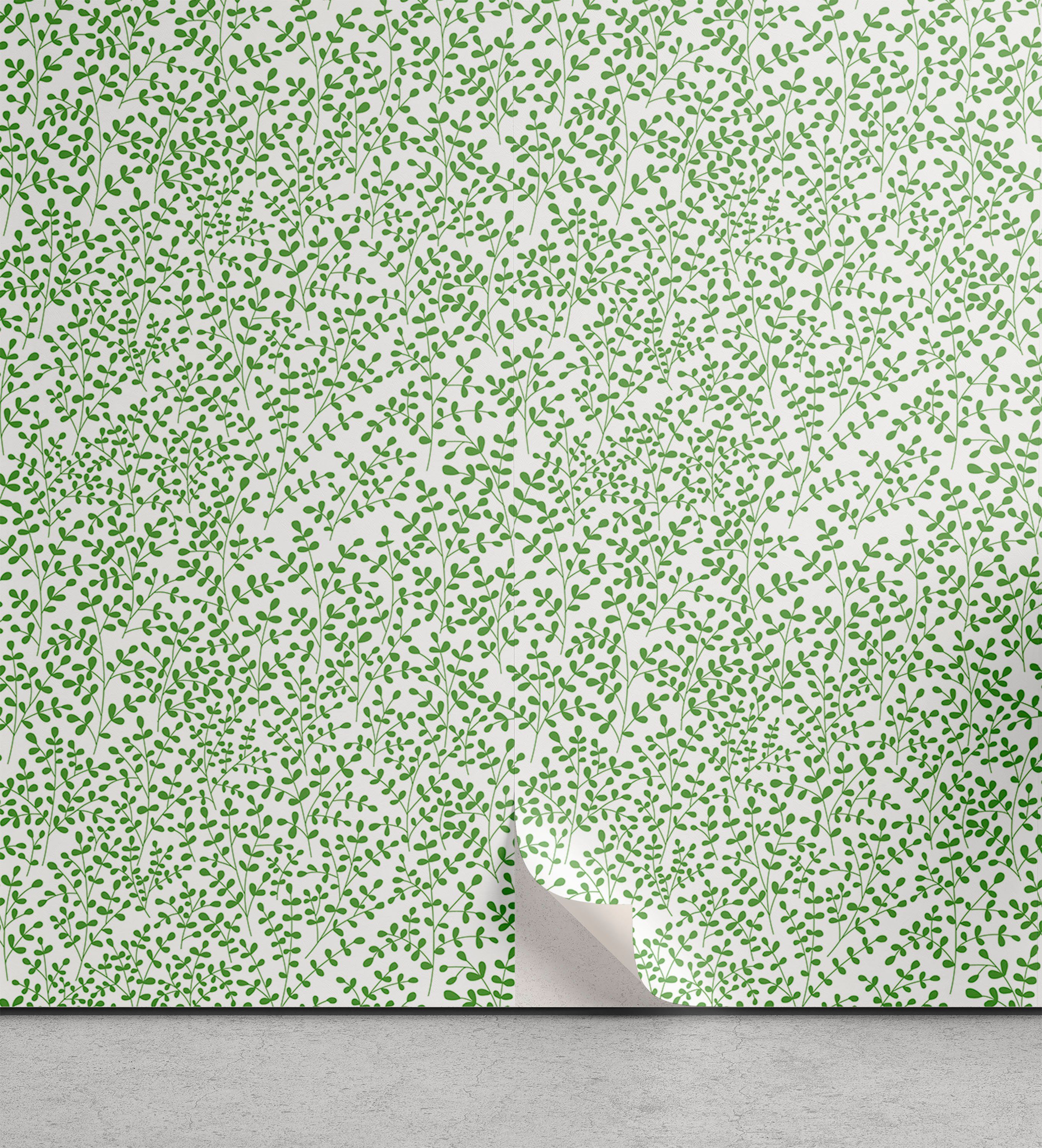 Abakuhaus Vinyltapete selbstklebendes Wohnzimmer Küchenakzent, Blätter Pflanzen Simplistic Zweige