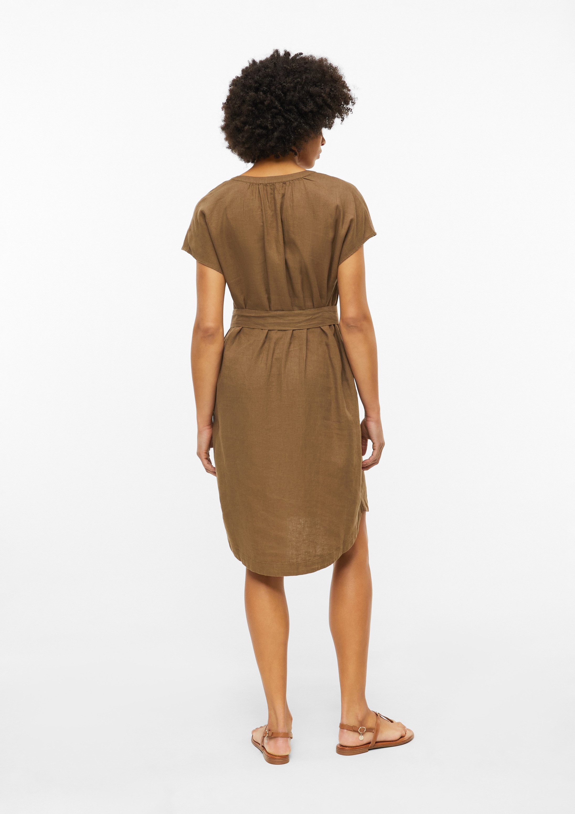 s.Oliver Minikleid Kleid Leinenmix-Kleid mit Eingrifftaschen