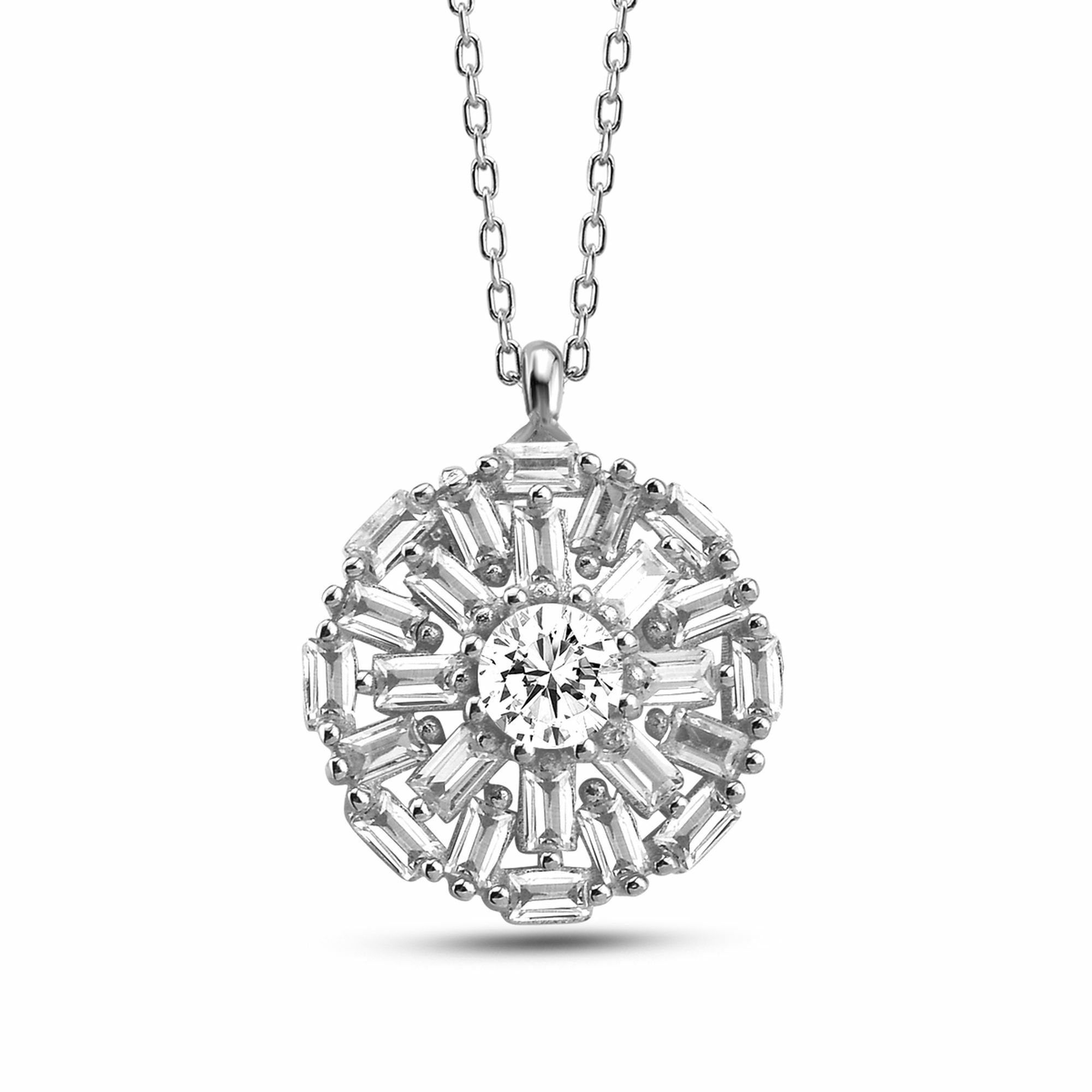 dKeniz Kettenanhänger Halskette Kreis 925/- Sterling Silber