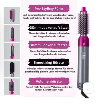 BlingBin Heißluft-Haarglätter 5 IN 1 Hot Lockenstab Haarglätter Trockner Kamm, 5 IN 1, Hairstyler für Alle Haartypen, Trocknen, Glätten, Locken