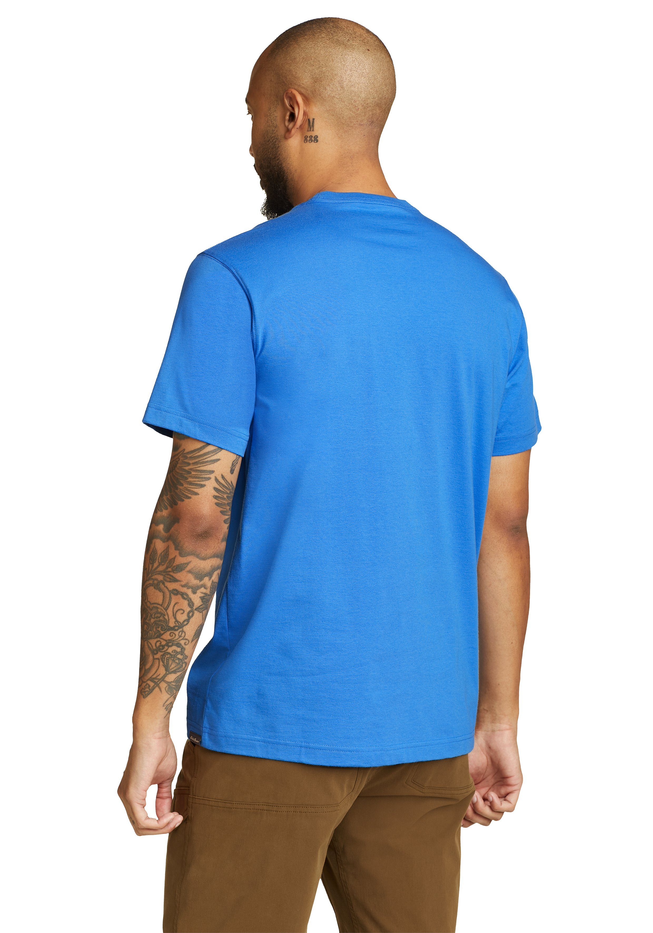 Brilliantes 100% Baumwolle Eddie Kurzarm Wash T-Shirt Bauer Legend - Shirt Pro Blau