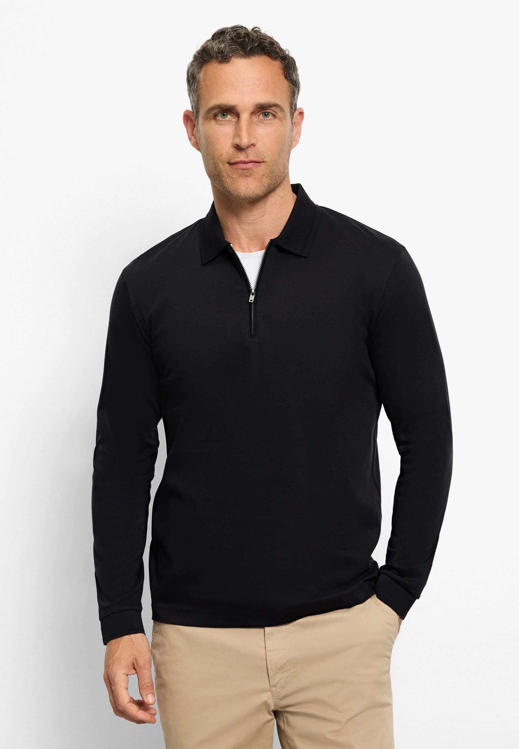 OLYMP Poloshirt OLYMP Casual Wirk, Polo langarm