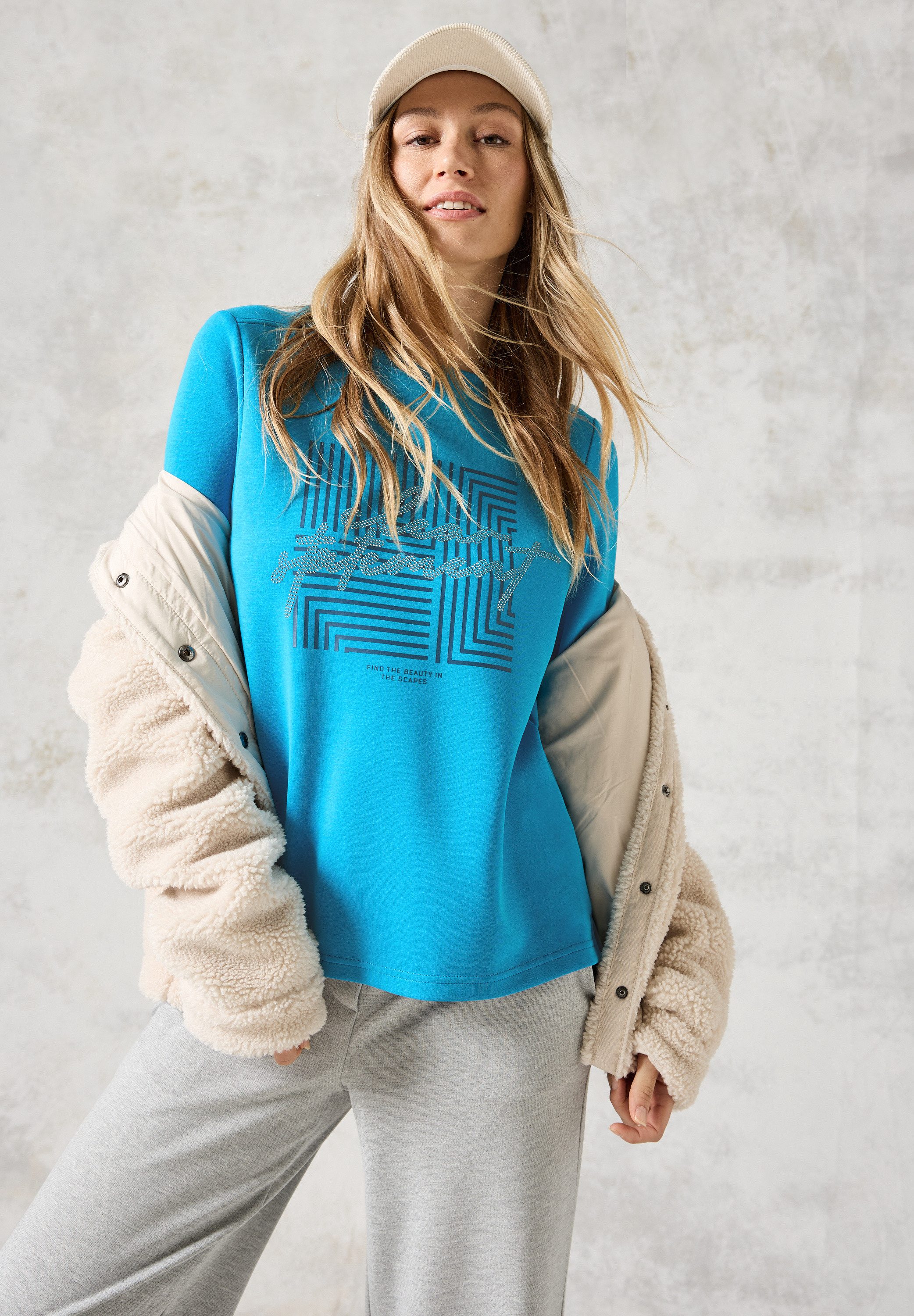 CECIL 3/4-Arm-Shirt mit U-Boot-Ausschnitt