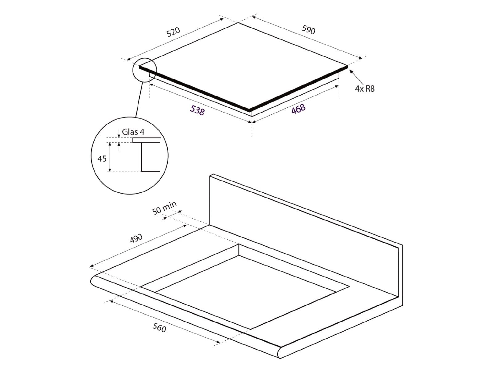 Oranier Elektro-Kochfeld KFC161, autark, Timer, TouchControl-Bedienung