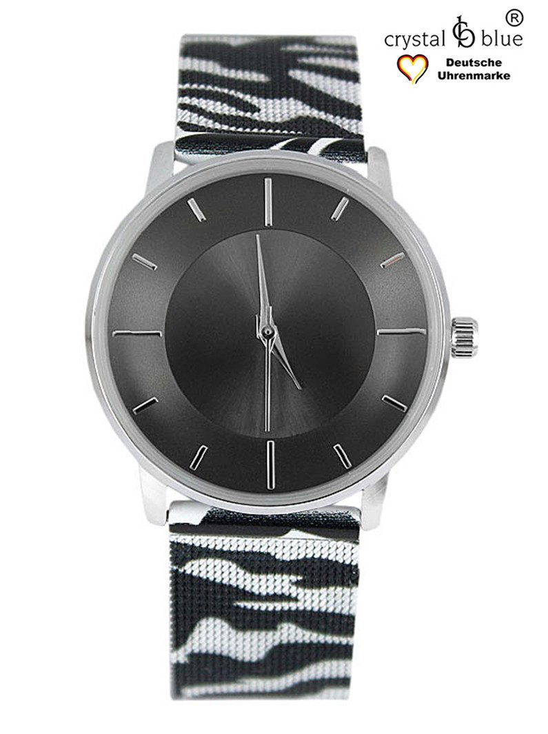 crystal blue Quarzuhr Damenuhr analog Milanaise günstig online kaufen