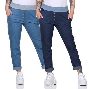 CLEO STYLE Jogginghose Damen Jogginghose 23149 34-38 Mittelblau