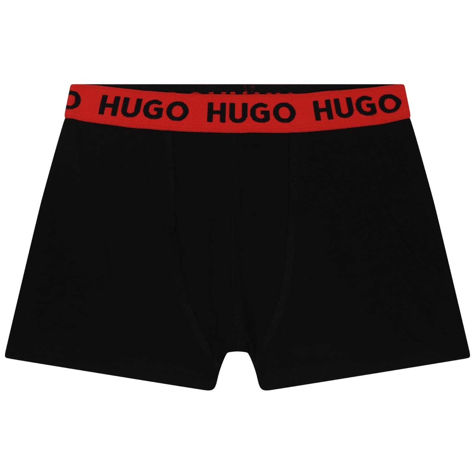 2er Boxershorts Print HUGO Logo schwarz Trunks Set Boxershorts mit weiß HUGO